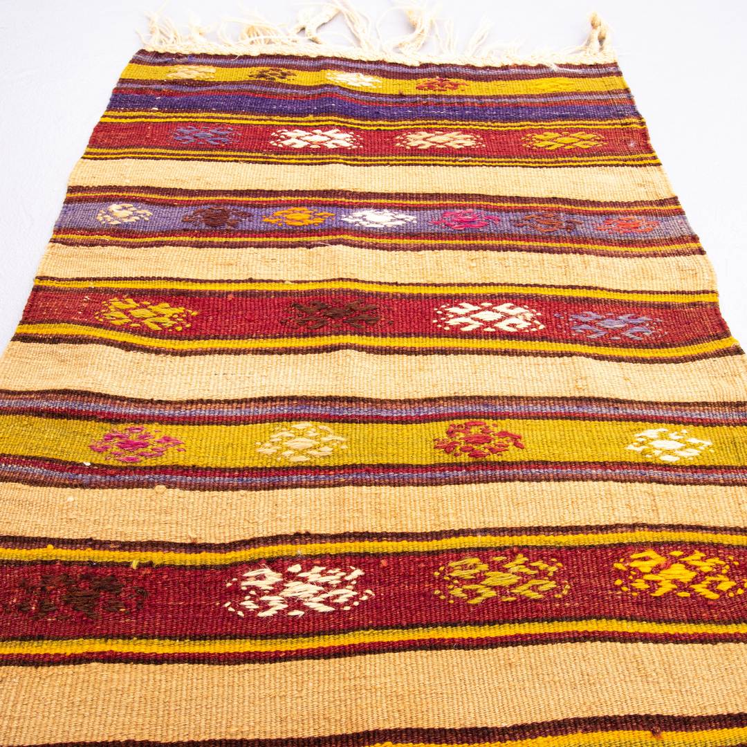 Oriental Kilim Anatolian Handmade Wool On Wool 63 X 100 Cm - 2' 1'' X 3' 4'' Yellow C006 ER01