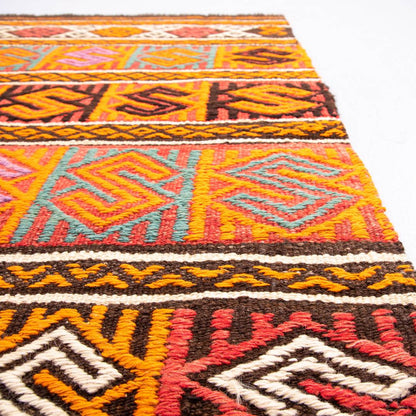 Oriental Kilim Anatolian Handmade Wool On Wool 70 X 116 Cm - 2' 4'' X 3' 10'' Orange C011 ER01