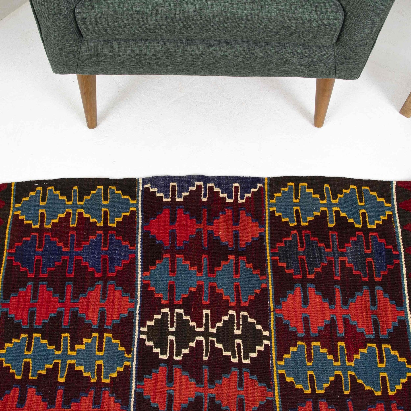 Oriental Kilim Anatolian Handmade Wool On Wool 72 X 111 Cm - 2' 5'' X 3' 8'' Burgundy C021 ER01