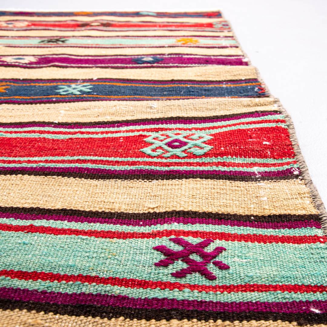 Oriental Kilim Anatolian Handmade Wool On Wool 72 X 116 Cm - 2' 5'' X 3' 10'' Sand C007 ER01