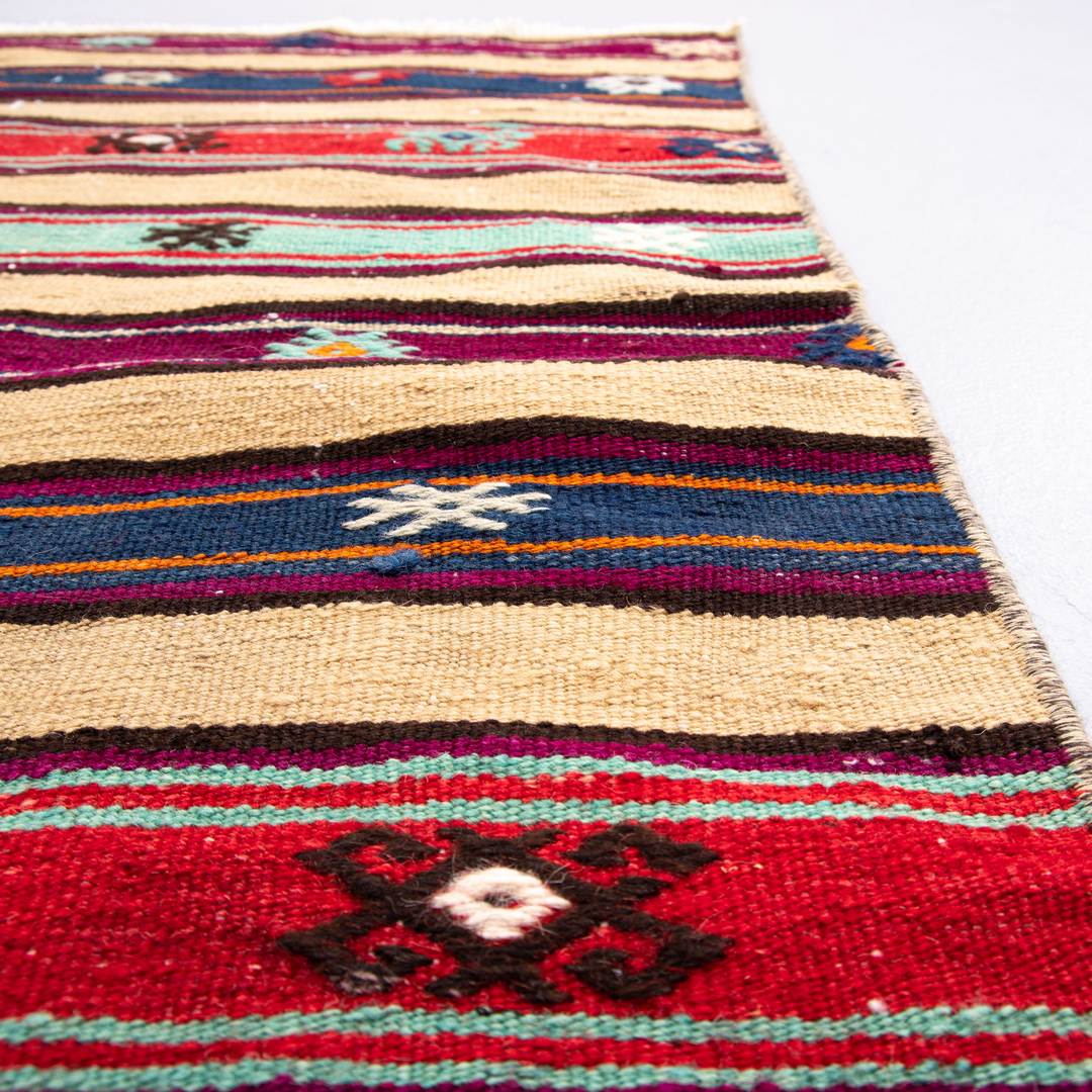 Oriental Kilim Anatolian Handmade Wool On Wool 76 X 110 Cm - 2' 6'' X 3' 8'' Multicolor C016 ER01