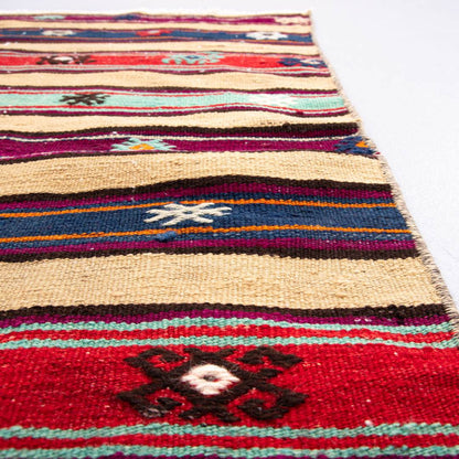 Oriental Kilim Anatolian Handmade Wool On Wool 76 X 110 Cm - 2' 6'' X 3' 8'' Multicolor C016 ER01