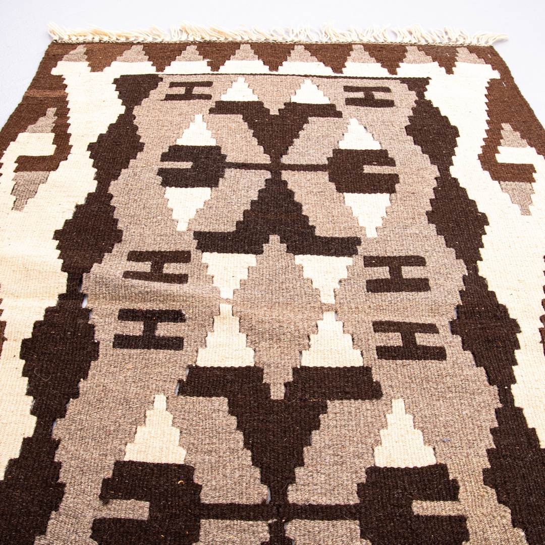 Oriental Kilim Anatolian Handmade Wool On Wool 79 X 115 Cm - 2' 8'' X 3' 10'' Brown C005 ER01