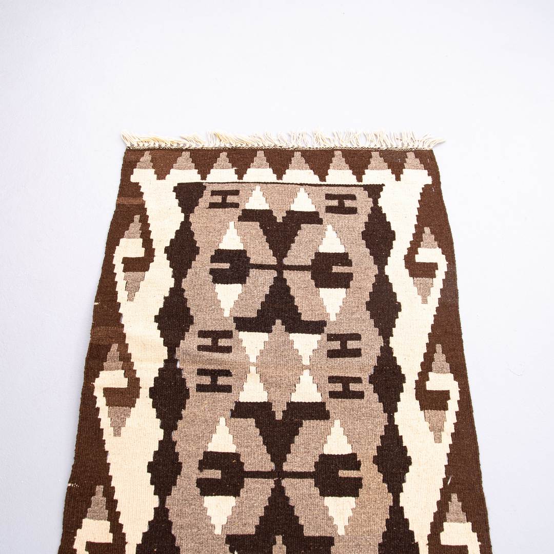 Oriental Kilim Anatolian Handmade Wool On Wool 79 X 115 Cm - 2' 8'' X 3' 10'' Brown C005 ER01