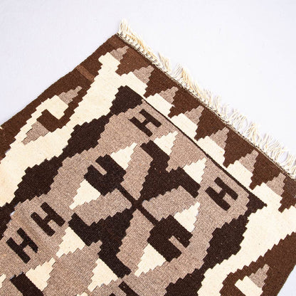 Oriental Kilim Anatolian Handmade Wool On Wool 79 X 115 Cm - 2' 8'' X 3' 10'' Brown C005 ER01