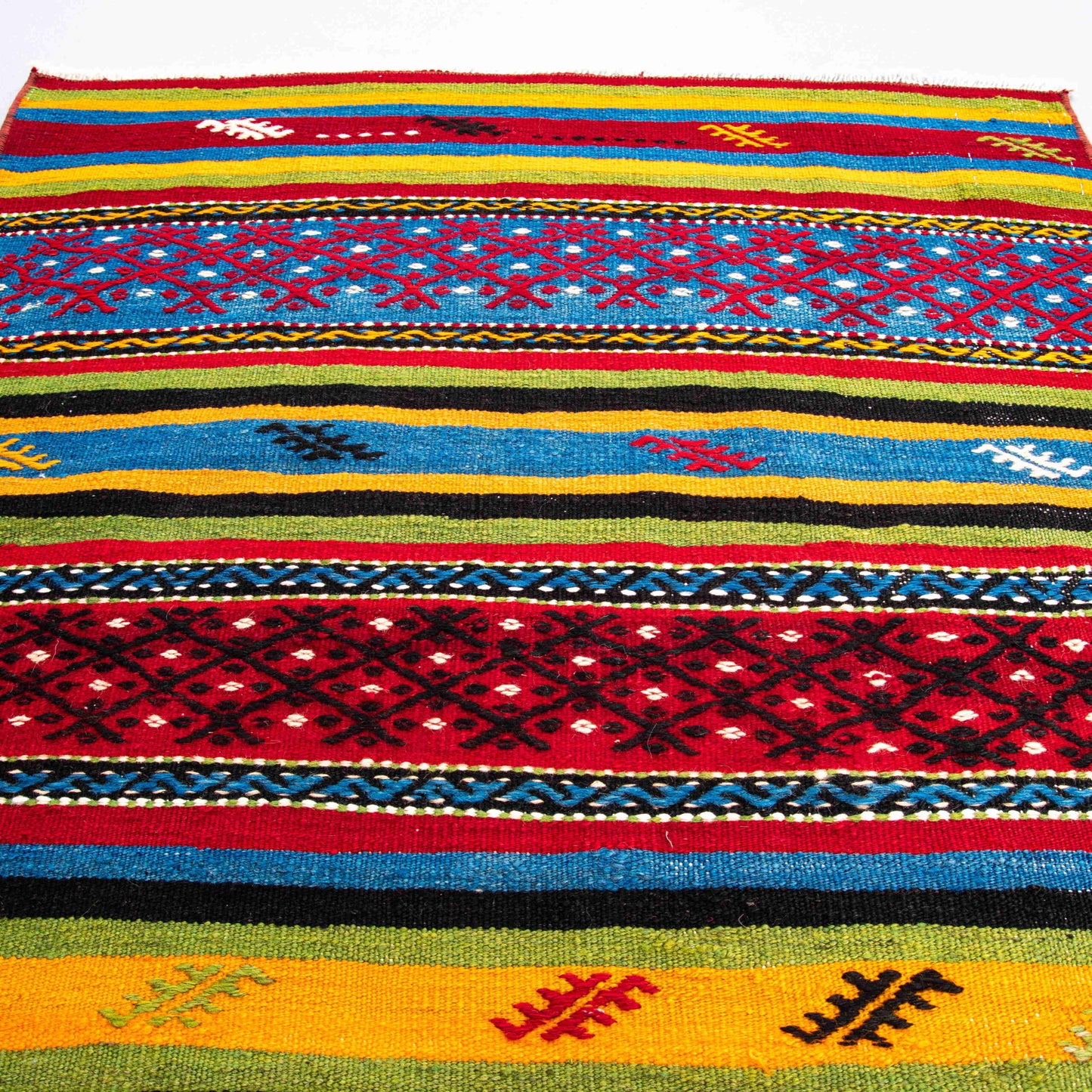 Oriental Kilim Anatolian Handmade Wool On Wool 80 X 97 Cm - 2' 8'' X 3' 3'' Multicolor C016 ER01