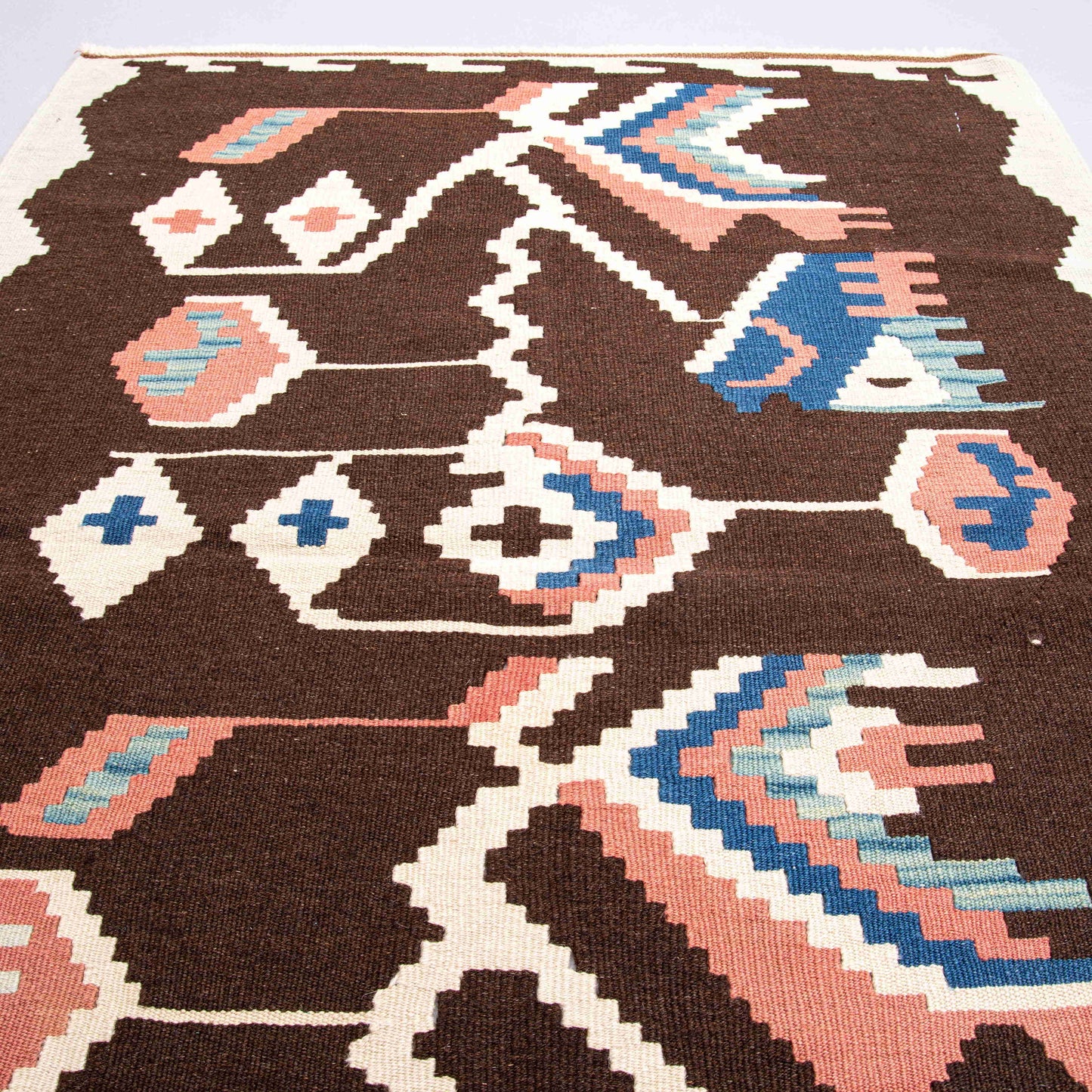 Oriental Kilim Anatolian Handmade Wool On Wool 90 X 125 Cm - 3' X 4' 2'' Brown C005 ER01