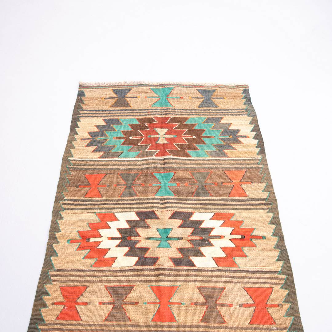 Oriental Kilim Anatolian Handmade Wool On Wool 90 X 180 Cm - 3' X 5' 11'' Stone C009 ER01