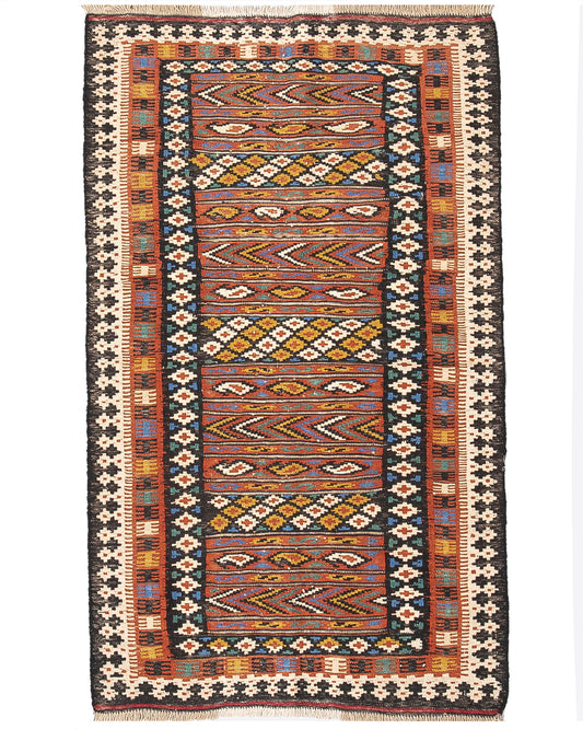 Oriental Kilim Anatolian Handmade Wool On Wool 97 X 152 Cm - 3' 3'' X 5' Multicolor C016 ER01