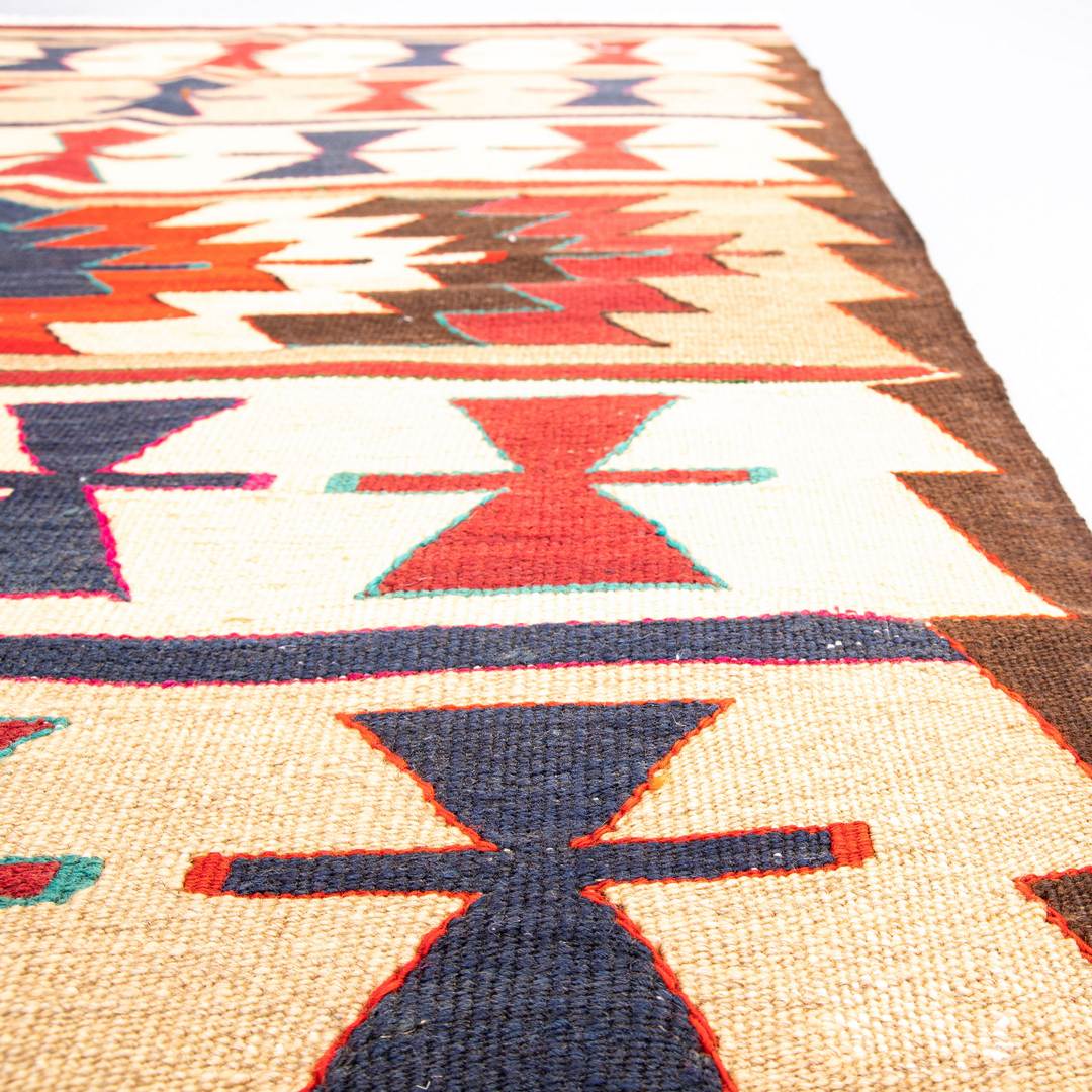 Oriental Kilim Anatolian Handmade Wool On Wool 100 X 140 Cm - 3' 4'' X 4' 8'' Sand C007 ER01