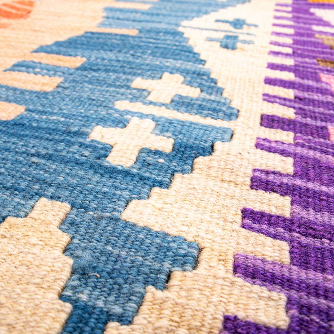 Oriental Kilim Anatolian Handmade Wool On Wool 101 X 134 Cm - 3' 4'' X 4' 5'' Purple C017 ER01