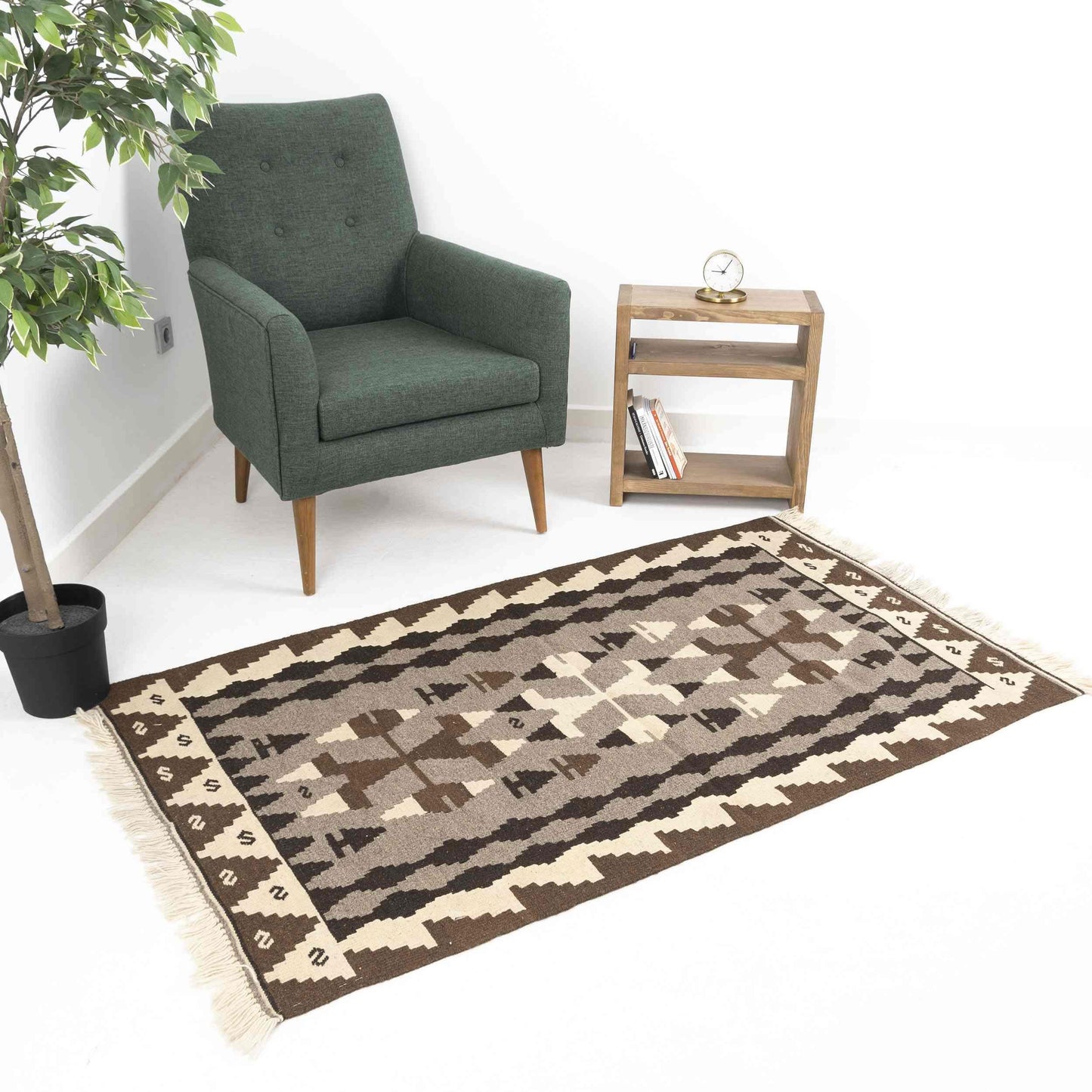 Tejido a mano Kayseri Kilim Lana sobre lana Oriental Único 101 X 170 Cm - 3' 4'' X 5' 7'' m2: 1,717