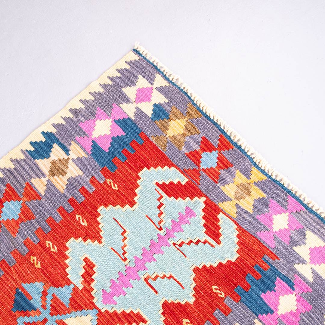 Oriental Kilim Anatolian Handmade Wool On Wool 102 X 140 Cm - 3' 5'' X 4' 8'' Red C014 ER01