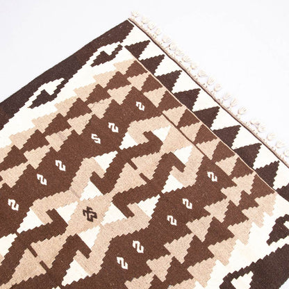 Oriental Kilim Anatolian Handmade Wool On Wool 106 X 167 Cm - 3' 6'' X 5' 6'' Brown C005 ER01