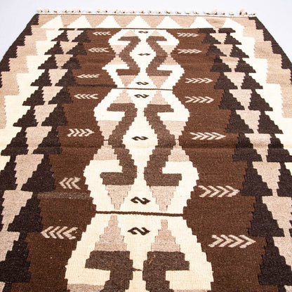 Oriental Kilim Anatolian Handmade Wool On Wool 106 X 171 Cm - 3' 6'' X 5' 8'' Brown C005 ER01