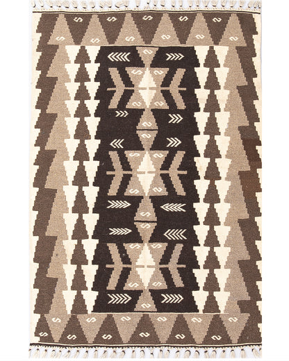 Oriental Kilim Anatolian Handmade Wool On Wool 116 X 170 Cm - 3' 10'' X 5' 7'' Brown C005 ER01