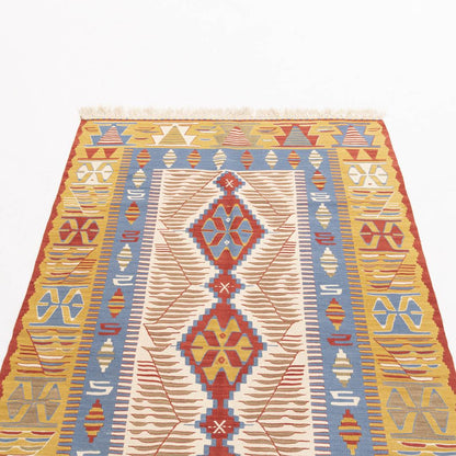 Oriental Kilim Anatolian Handmade Wool On Wool 117 X 179 Cm - 3' 11'' X 5' 11'' Yellow C006 ER01