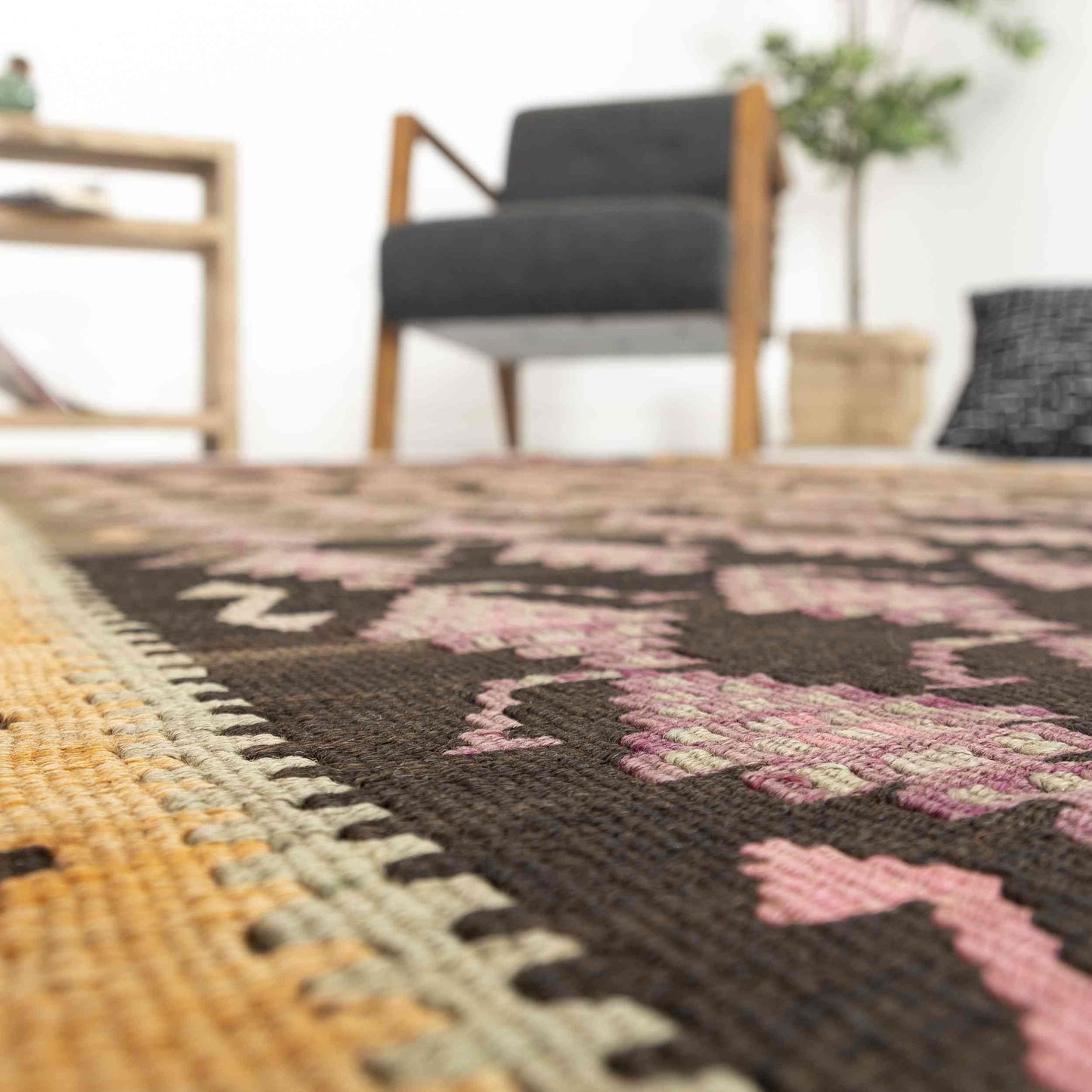 Oriental Kilim Anatolian Handmade Wool On Wool 120 x 370 Cm - 4' x 12' 2'' Pink C004 ER12