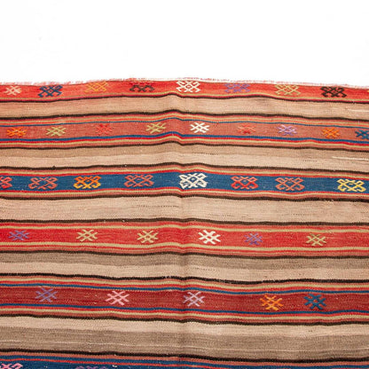 Kilim de Anatolia tejido a mano lana sobre lana auténtico único 125 X 169 Cm - 4' 2'' X 5' 7'' m2: 2,1125