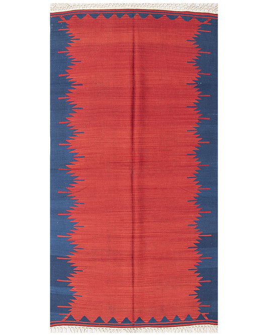 Oriental Kilim Anatolian Handmade Wool On Wool 135 X 253 Cm - 4' 6'' X 8' 4'' Red C014 ER12