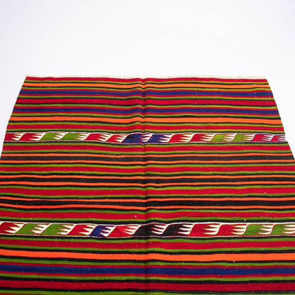Oriental Kilim Anatolian Handmade Wool On Wool 137 X 153 Cm - 4' 6'' X 5' 1'' Orange C011 ER01