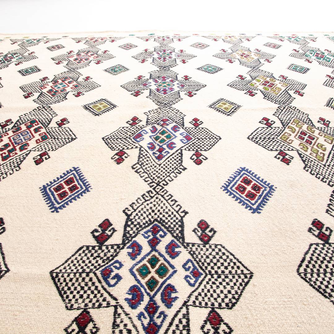 Oriental Kilim Anatolian Handmade Wool On Wool 157 X 230 Cm - 5' 2'' X 7' 7'' White C022 ER12