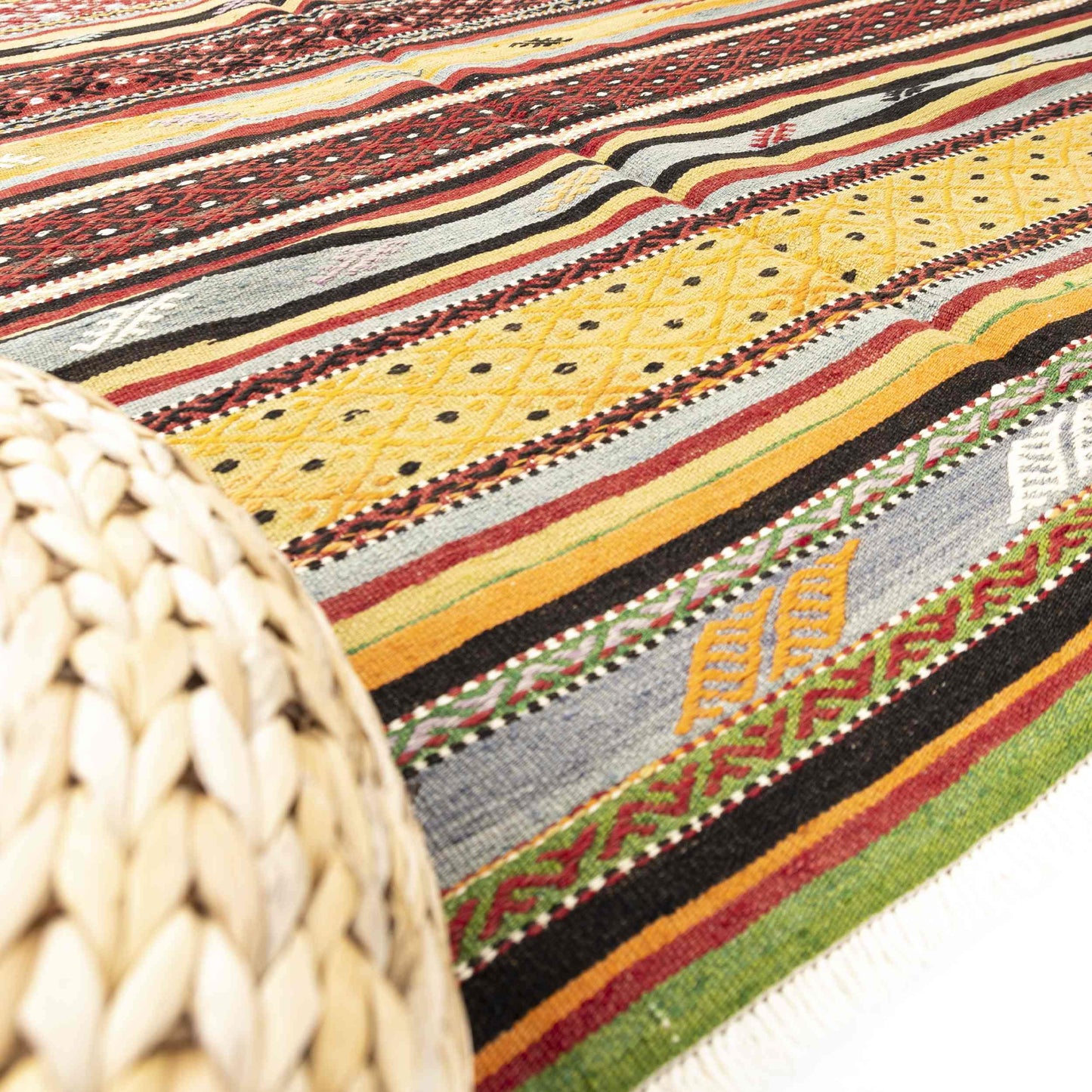 Oriental Kilim Anatolian Handmade Wool On Wool 160 x 190 Cm - 5' 3'' x 6' 3'' Multicolor C016 ER12