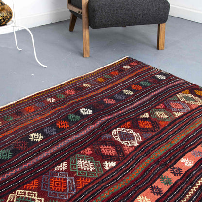 Oriental Kilim Anatolian Handmade Wool On Wool 160 x 232 Cm - 5' 3'' x 7' 8'' Red C014 ER12
