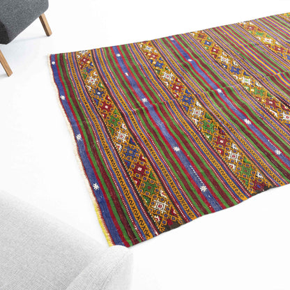 Oriental Kilim Anatolian Handmade Wool On Wool 163 x 250 Cm - 5' 5'' x 8' 3'' Multicolor C016 ER12