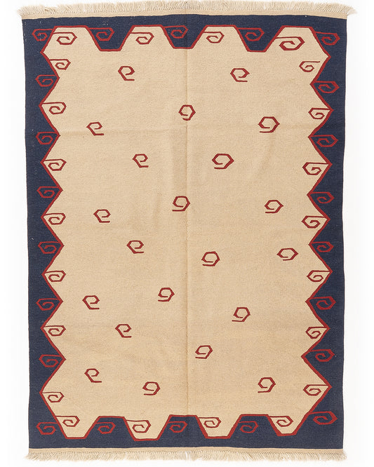 Oriental Kilim Anatolian Handmade Wool On Wool 165 X 234 Cm - 5' 5'' X 7' 9'' Sand C007 ER12