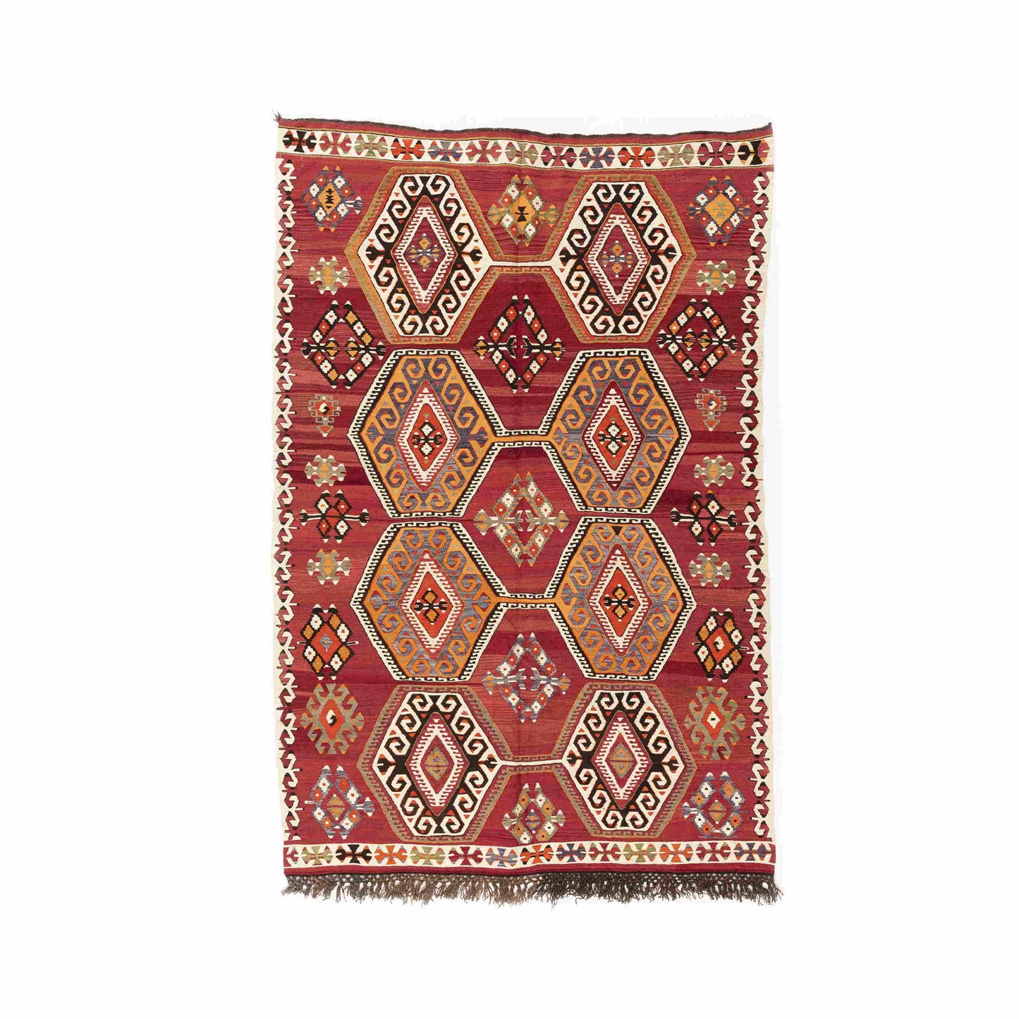 Oriental Kilim Anatolian Handmade Wool On Wool 165 X 255 Cm - 5' 5'' X 8' 5'' Red C014 ER12