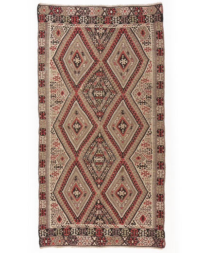 Kilim Tejido a mano Fethiye Lana sobre lana Auténtico Único Original 175 X 334 Cm - 5' 9'' X 11' m2: 5.845