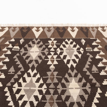 Oriental Kilim Anatolian Handmade Wool On Wool 178 X 195 Cm - 5' 11'' X 6' 5'' Brown C005 ER12