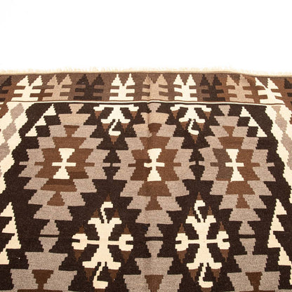 Oriental Kilim Anatolian Handmade Wool On Wool 186 X 204 Cm - 6' 2'' X 6' 9'' Brown C005 ER12
