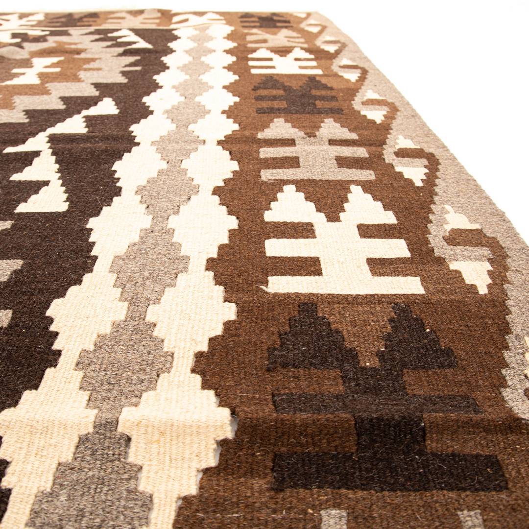 Oriental Kilim Anatolian Handmade Wool On Wool 186 X 204 Cm - 6' 2'' X 6' 9'' Brown C005 ER12
