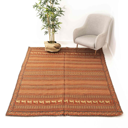 Handmade Rahrah Kilim Wool On Wool Oriental Unique 200 X 303 Cm - 6' 7'' X 10' Orange C011