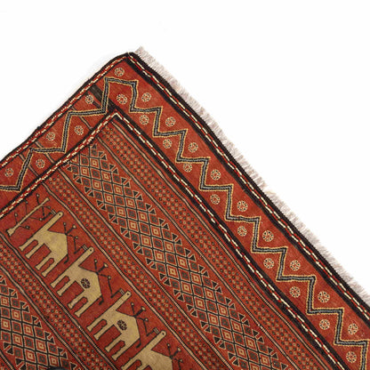 Handmade Rahrah Kilim Wool On Wool Oriental Unique 200 X 303 Cm - 6' 7'' X 10' Orange C011