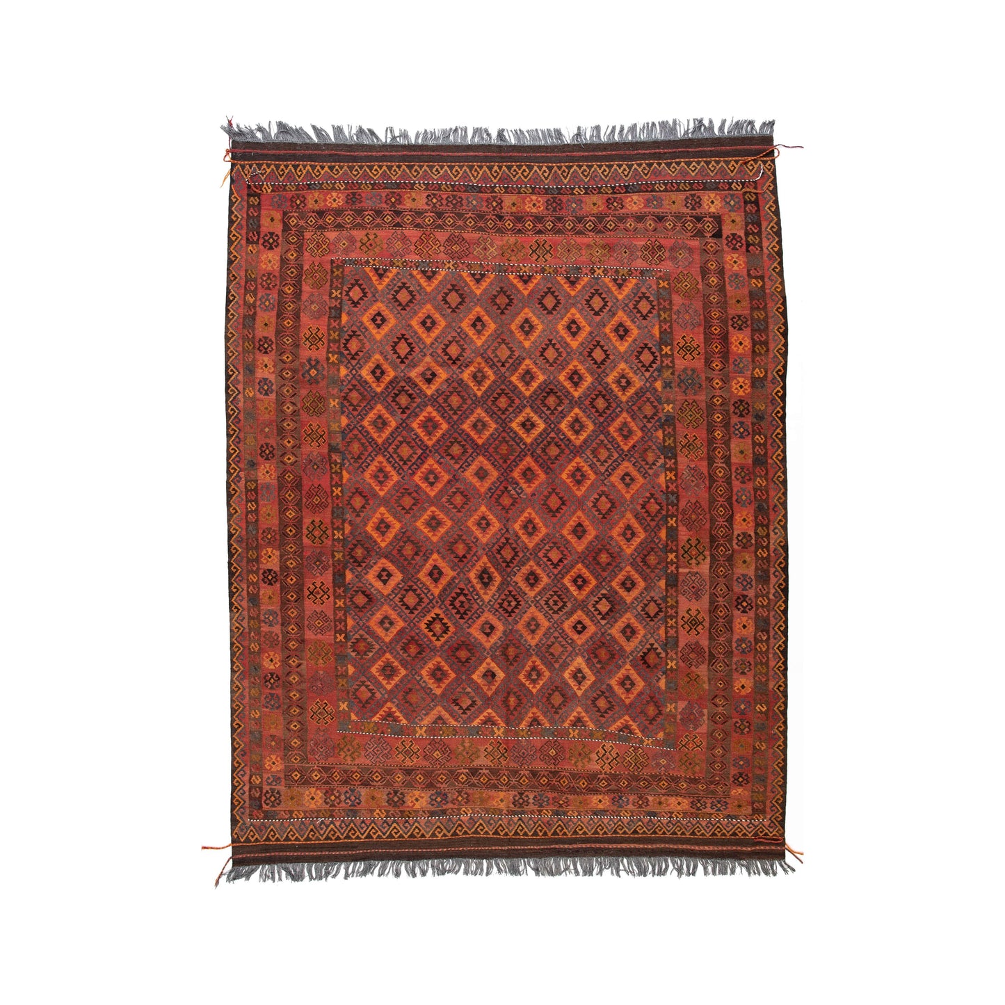 Oriental Kilim Anatolian Handmade Wool On Wool 244 X 310 Cm - 8' X 10' 2" Orange C011 ER34