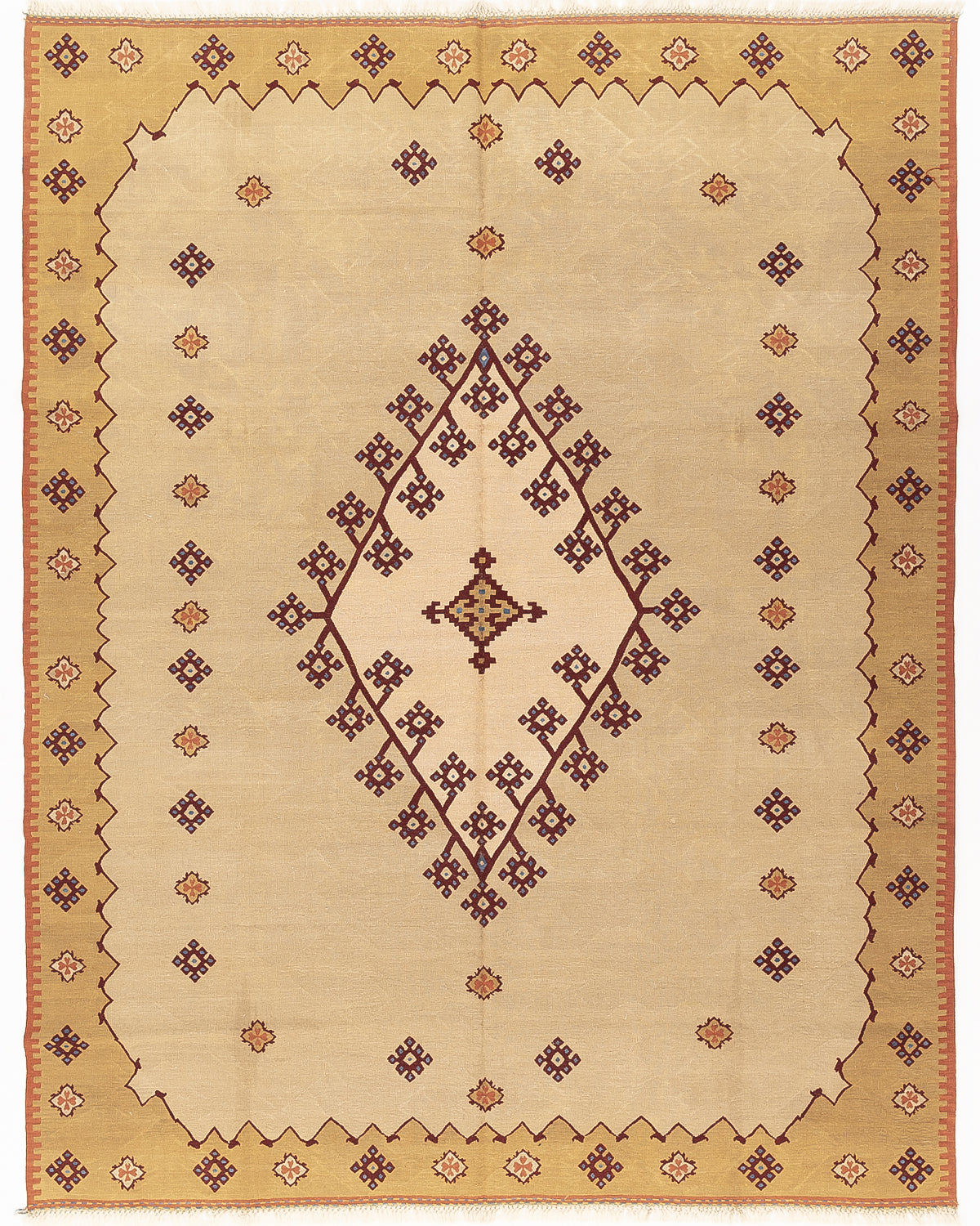 Kilim Denizli Tejido A Mano Lana Sobre Lana Único Tradicional Mediterráneo 253 X 333 Cm - 8' 4'' X 11' m2: 8,4249