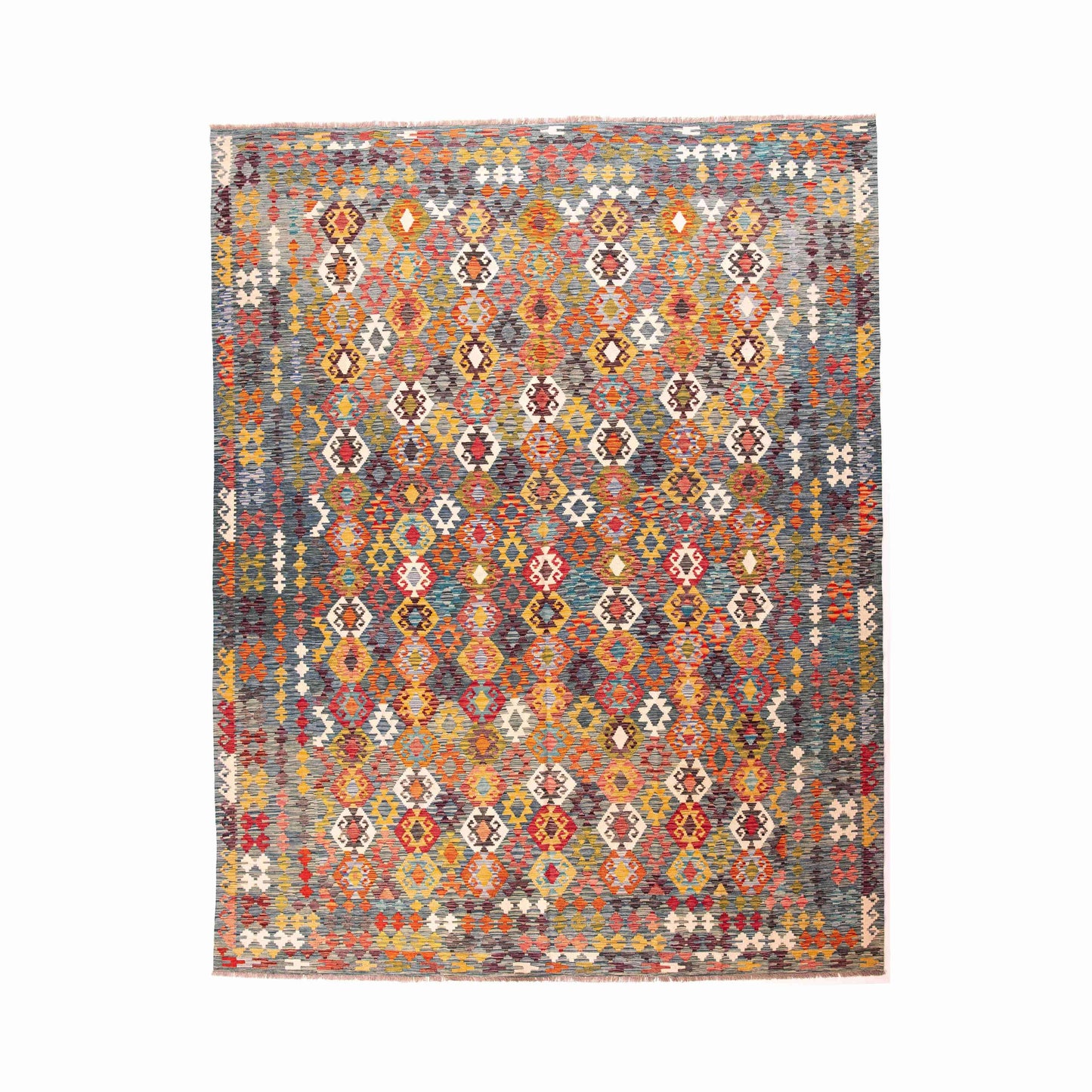 Oriental Kilim Anatolian Handmade Wool On Wool 316 X 385 Cm - 10' 4'' X 13' 0'' Orange C011 ER34