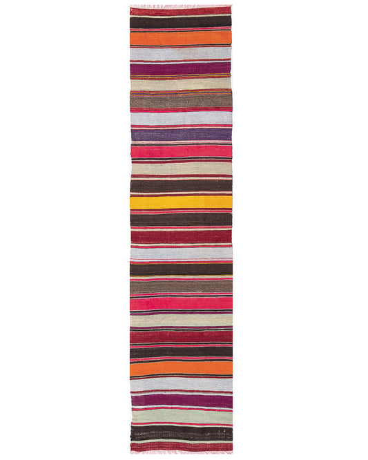 Oriental Kilim Anatolian Handmade Wool On Wool 62 X 280 Cm - 2' 1'' X 9' 3'' Multicolor C016 ER01