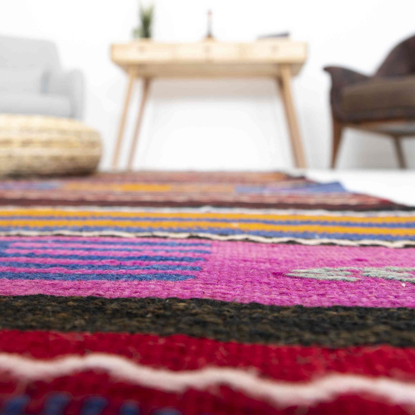 Oriental Kilim Anatolian Handmade Wool On Wool 69 x 361 Cm - 2' 4'' x 11' 11'' Pink C004 ER01