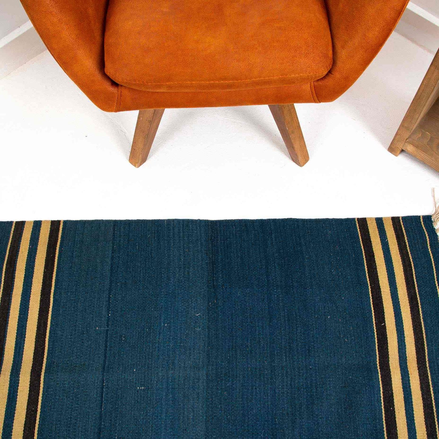 Oriental Kilim Anatolian Handmade Wool On Wool 70 X 100 Cm - 2' 4'' X 3' 4'' Navy Blue C012 ER01