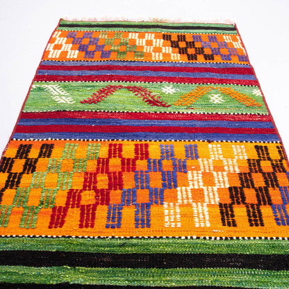 Oriental Kilim Anatolian Handmade Wool On Wool 71 X 138 Cm - 2' 4'' X 4' 7'' Multicolor C016 ER01