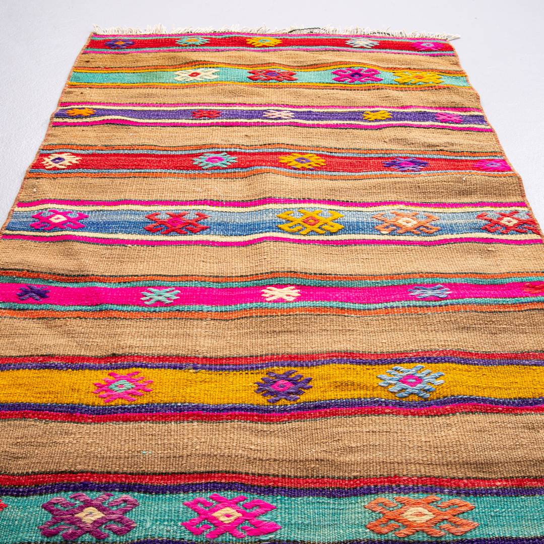 Oriental Kilim Anatolian Handmade Wool On Wool 72 X 137 Cm - 2' 5'' X 4' 6'' Stone C009 ER01