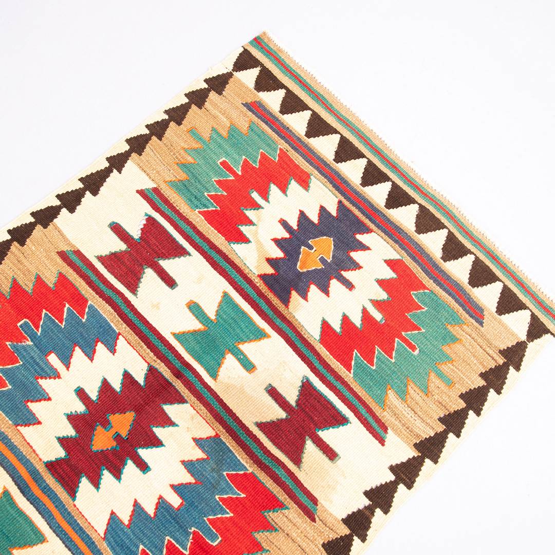 Oriental Kilim Anatolian Handmade Wool On Wool 84 X 157 Cm - 2' 10'' X 5' 2'' Multicolor C016 ER01
