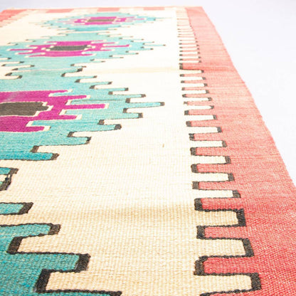 Oriental Kilim Anatolian Handmade Wool On Wool 84 X 161 Cm - 2' 10'' X 5' 4'' Turquosie C019 ER01