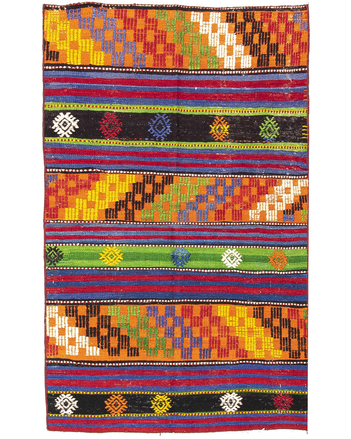 Oriental Kilim Anatolian Handmade Wool On Wool 85 X 139 Cm - 2' 10'' X 4' 7'' Multicolor C016 ER01