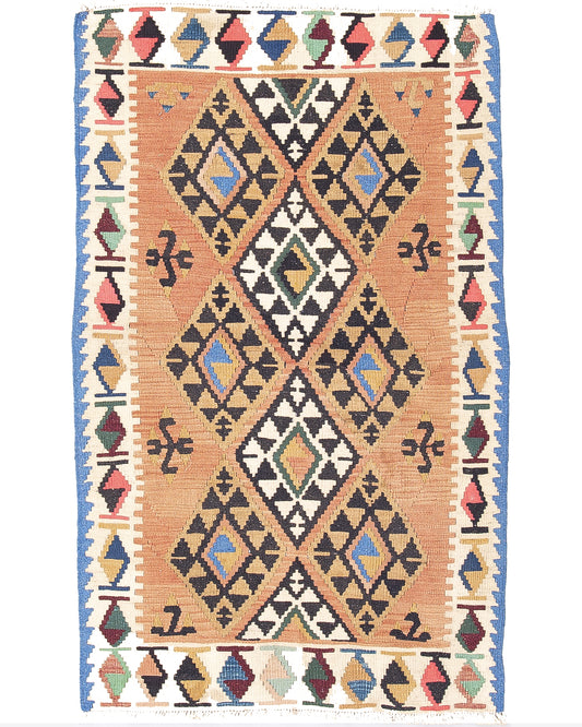 Kilim de Anatolia Tejido a mano Lana sobre lana Único Tradicional 87 X 168 Cm - 2' 11'' X 5' 7'' m2: 1,4616