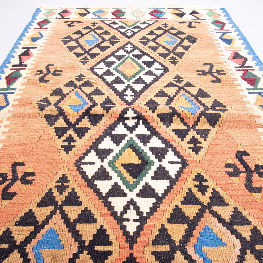 Oriental Kilim Anatolian Handmade Wool On Wool 87 X 168 Cm - 2' 11'' X 5' 7'' Orange C011 ER01